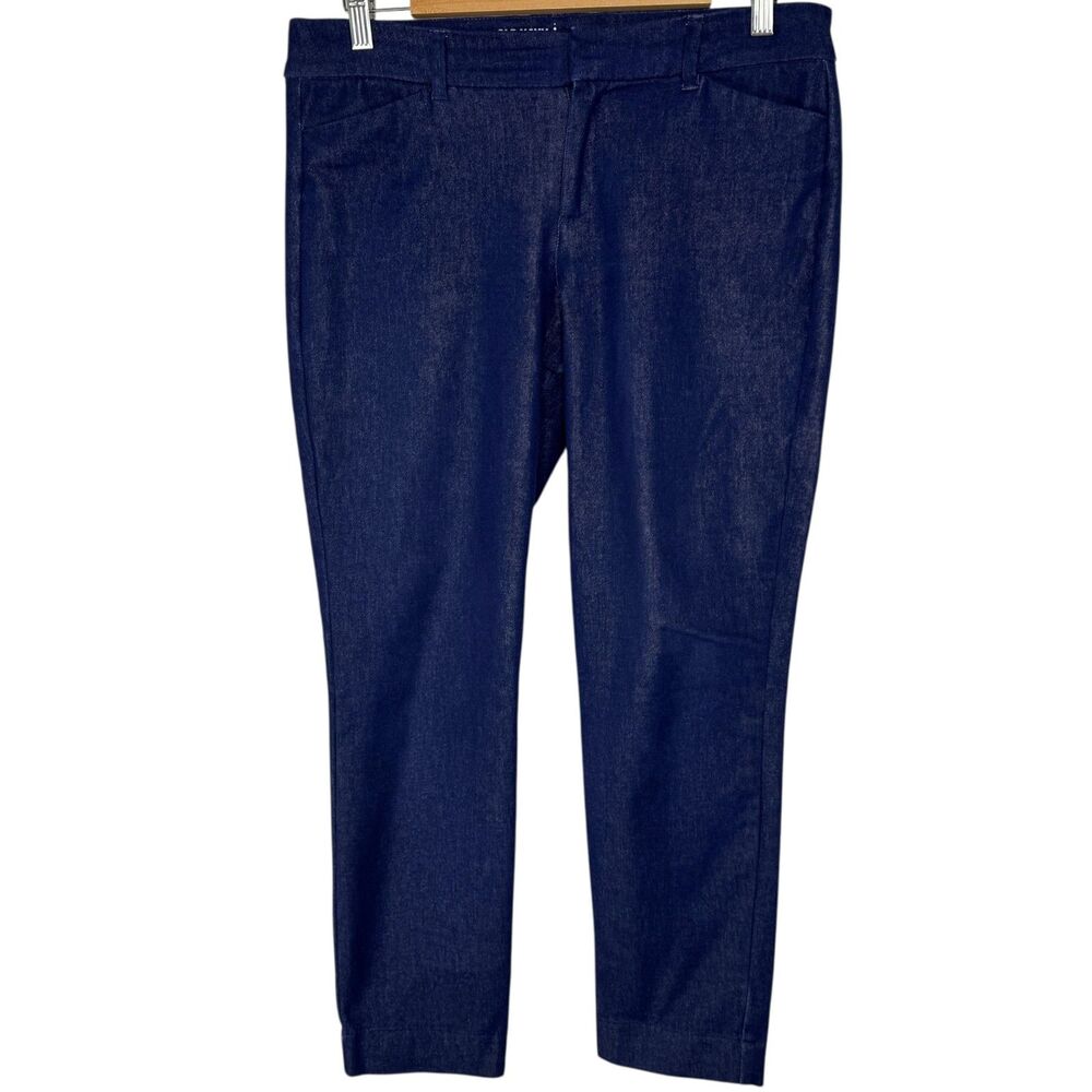 Old Navy Faux dark blue denim pixie pant Mid-rise Skinny Size 8